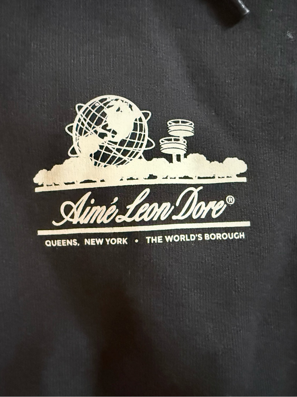 Aime Leon Dore Unisphere Waffle Lined Full-Zip Hoodie Size Xxl In Jet Black Fw25 — image 4 of 8